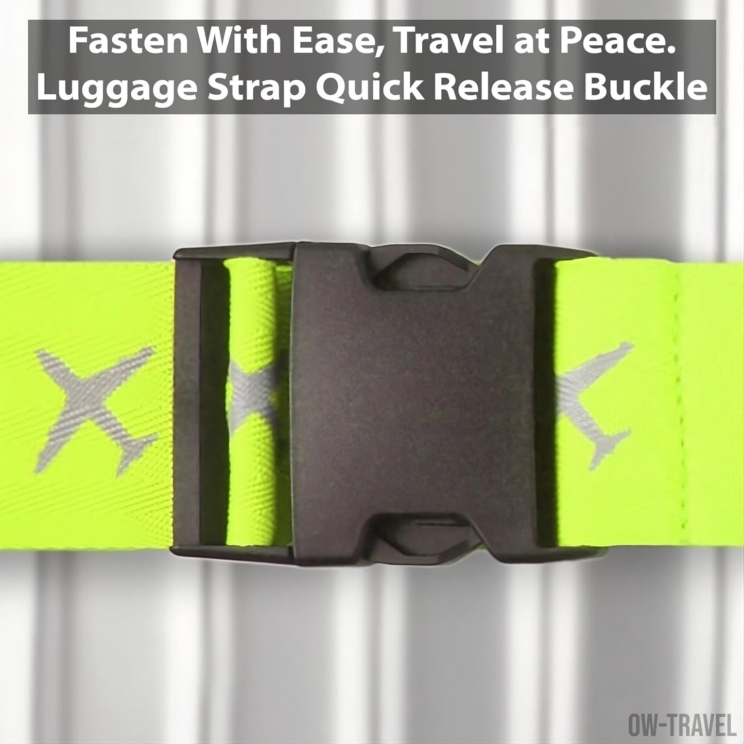 Yellow luggage cross strap suitcase belts with baggage label case tag