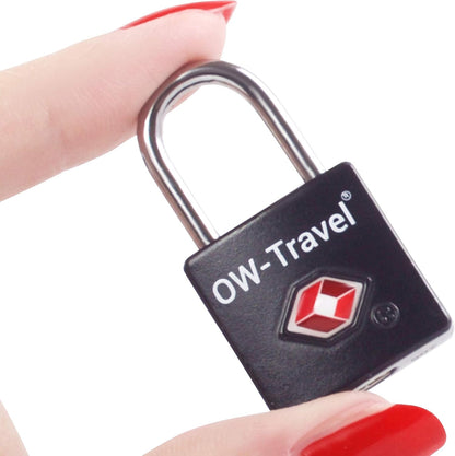 TSA luggage locks. Mini black key travel padlocks for suitcases bags