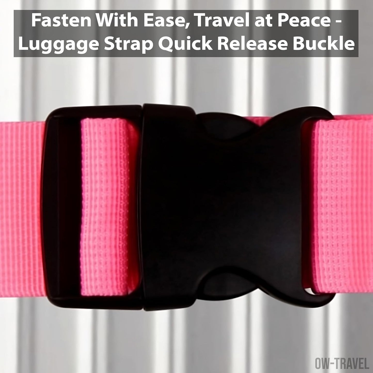 Pink luggage cross strap suitcase belts with baggage label address tag