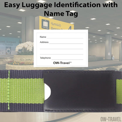 Green / Grey TSA luggage strap. Lockable suitcase belts for added security