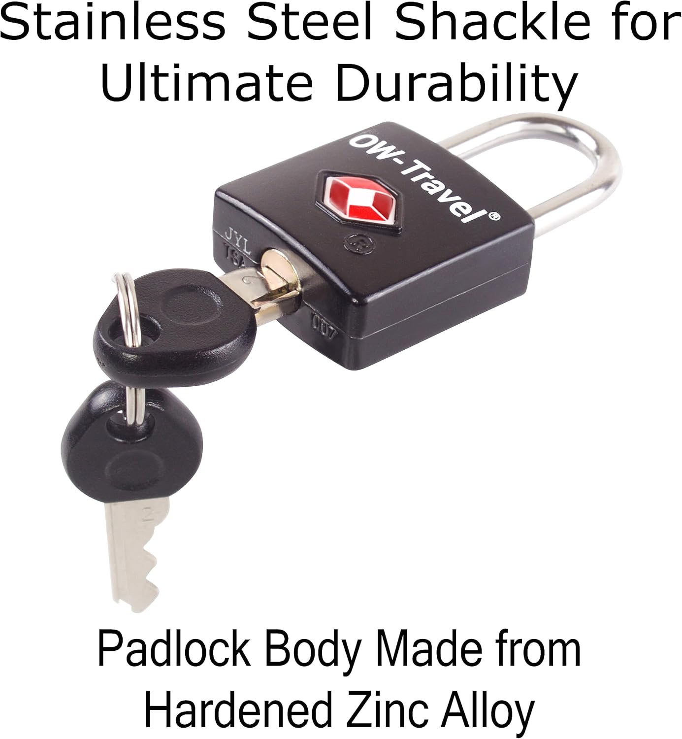 TSA luggage locks. Mini black key travel padlocks for suitcases bags