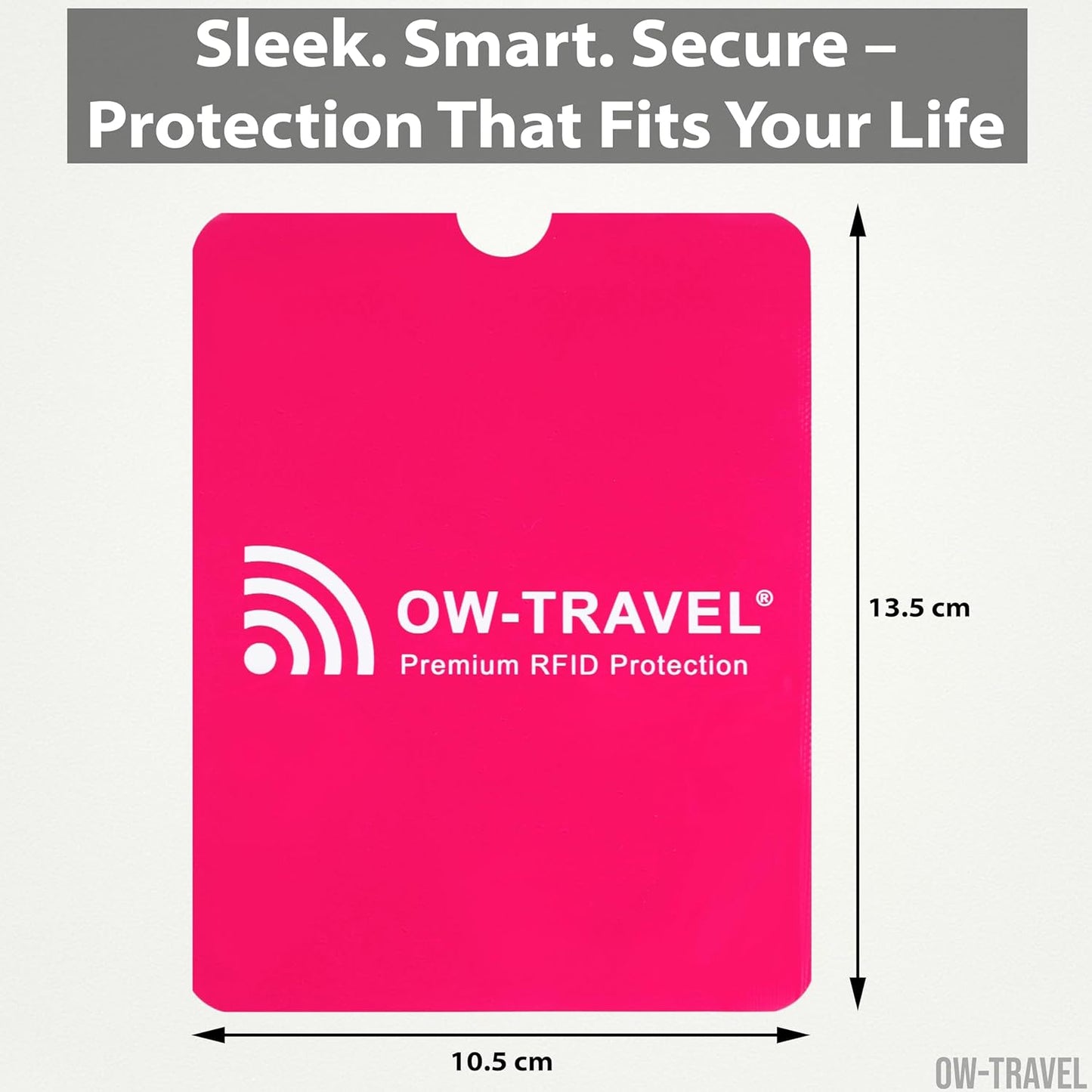 Pink RFID blocking passport protector sleeves. Contactless protection