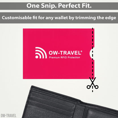Pink RFID blocking contactless credit card security protector sleeves
