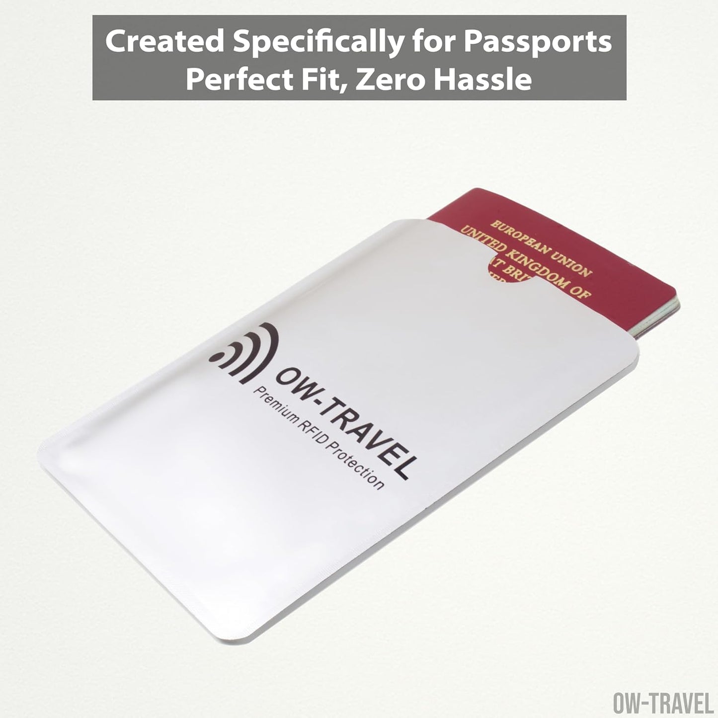 RFID blocking passport protector sleeves. Contactless fraud protection