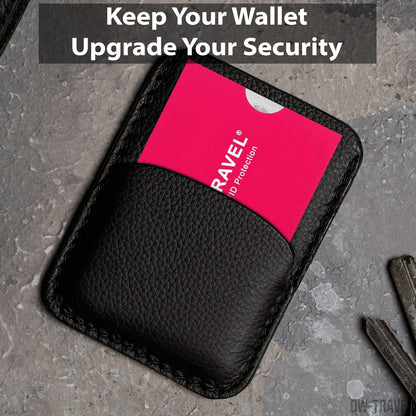 Pink RFID blocking contactless credit card security protector sleeves