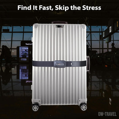 Black TSA luggage strap. Lockable suitcase belts for added security