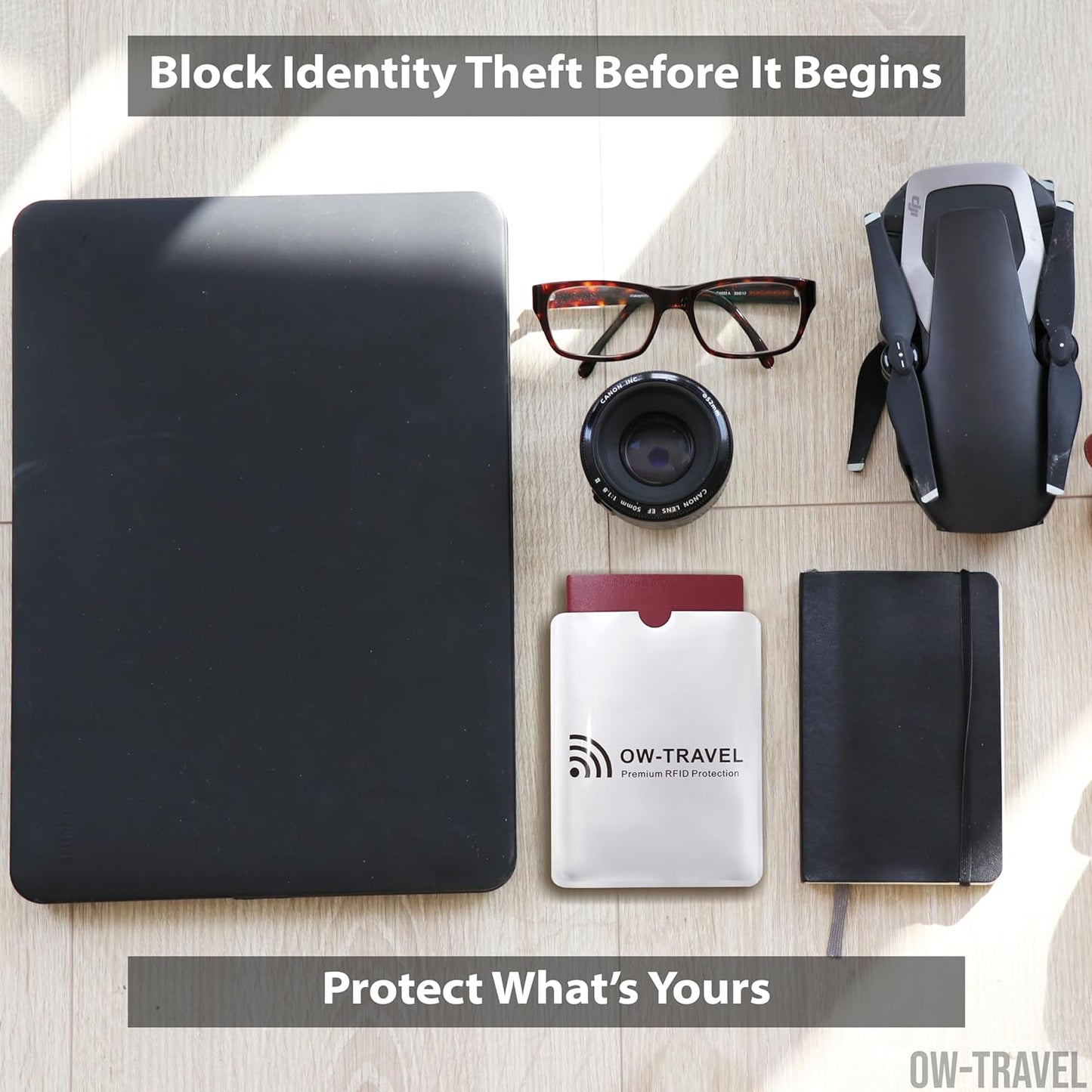 RFID blocking passport protector sleeves. Contactless fraud protection