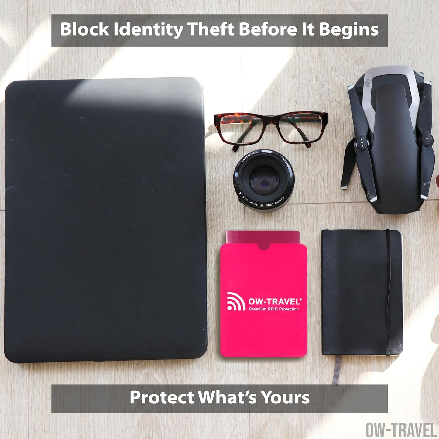 Pink RFID blocking passport protector sleeves. Contactless protection