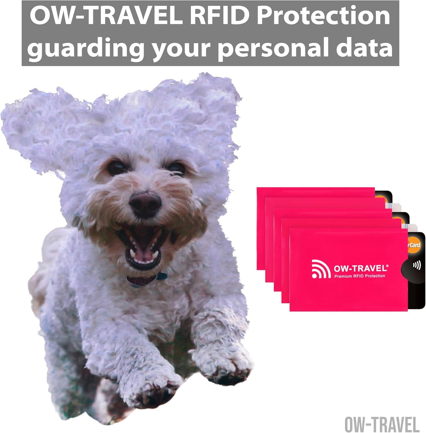 Pink RFID blocking contactless credit card security protector sleeves