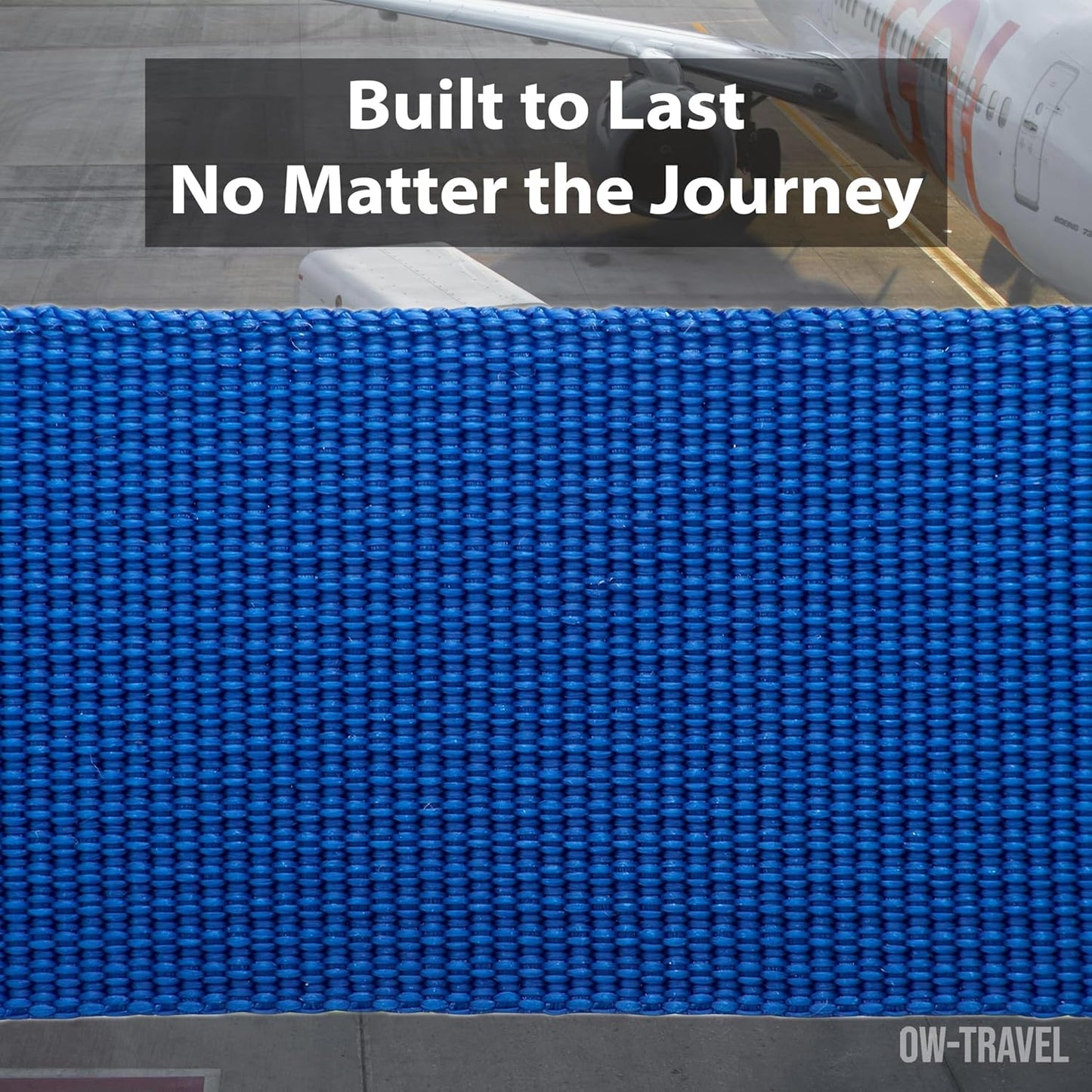 Dark Blue TSA luggage strap. Lockable suitcase belts for added security