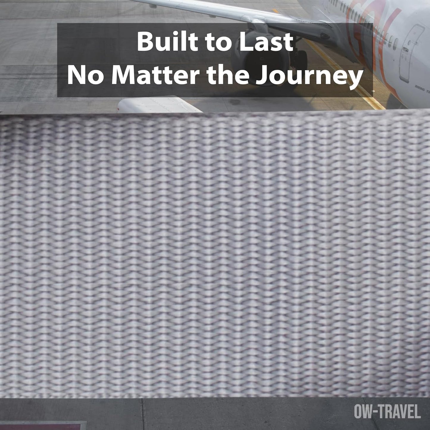 Grey TSA luggage strap. Lockable suitcase belts for added security