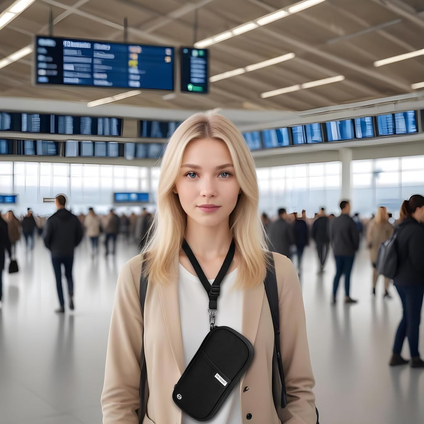 Black Passport Holder Travel Wallet Organiser with RFID Protection.