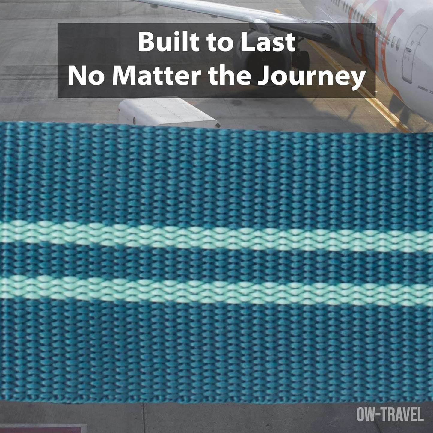 Green / Blue TSA luggage strap. Lockable suitcase belts for added security