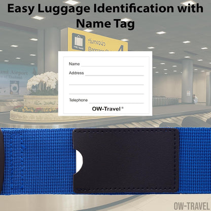 Dark Blue TSA luggage strap. Lockable suitcase belts for added security
