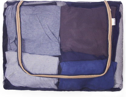 Blue packing cubes for suitcases. Travel storage organiser bags 5 pcs