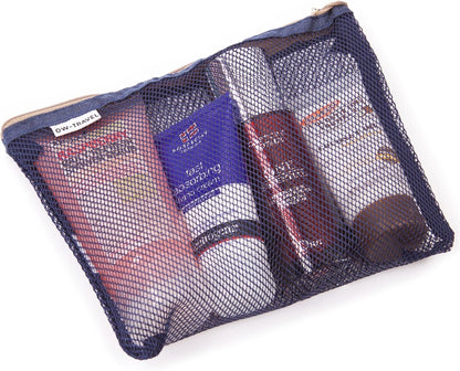 Blue packing cubes for suitcases. Travel storage organiser bags 5 pcs