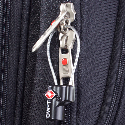 TSA luggage locks. Small black key cable padlocks for suitcases