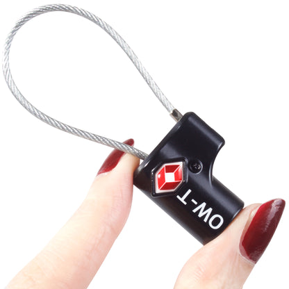TSA luggage locks. Small black key cable padlocks for suitcases