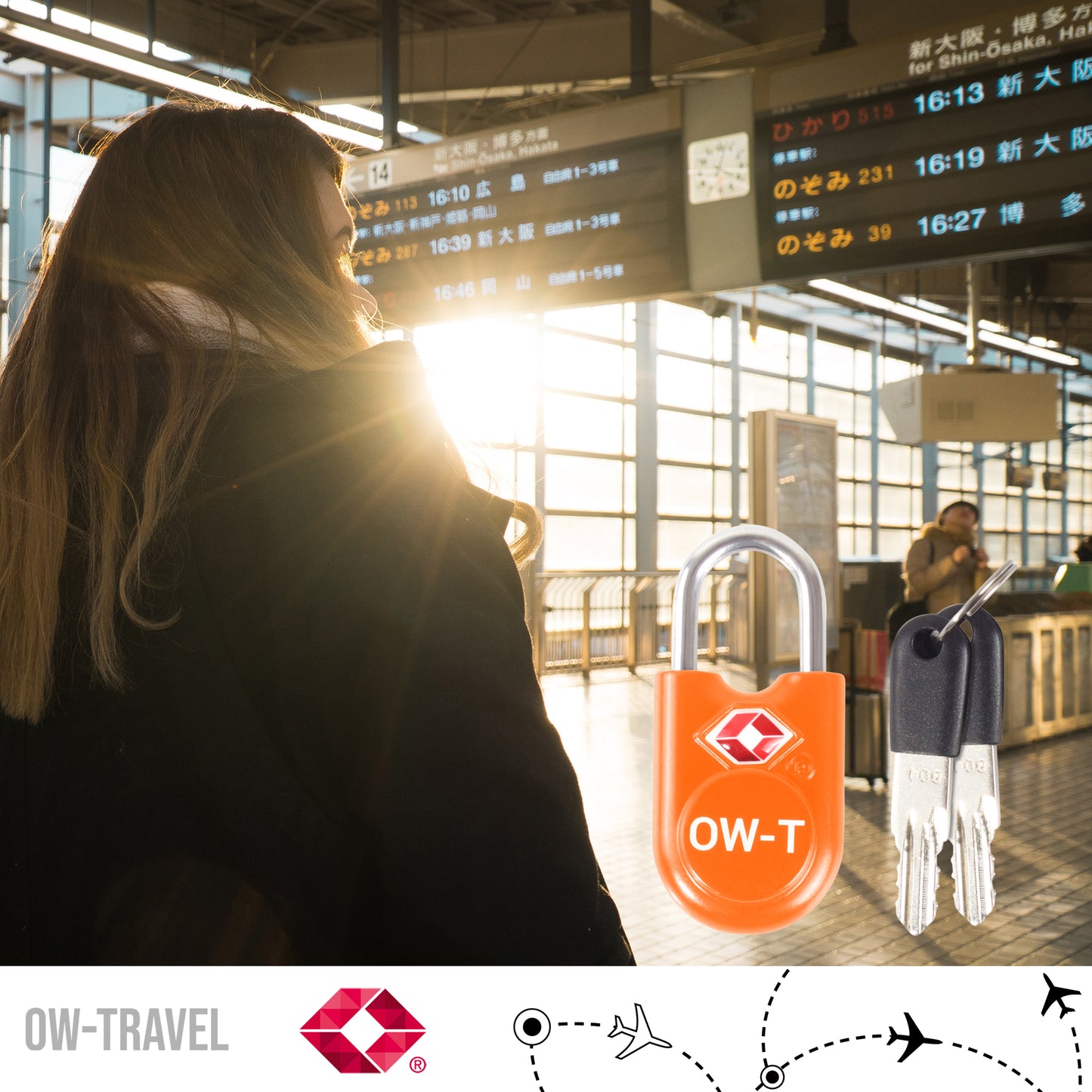 TSA luggage locks.Small orange key travel padlocks for suitcases bags
