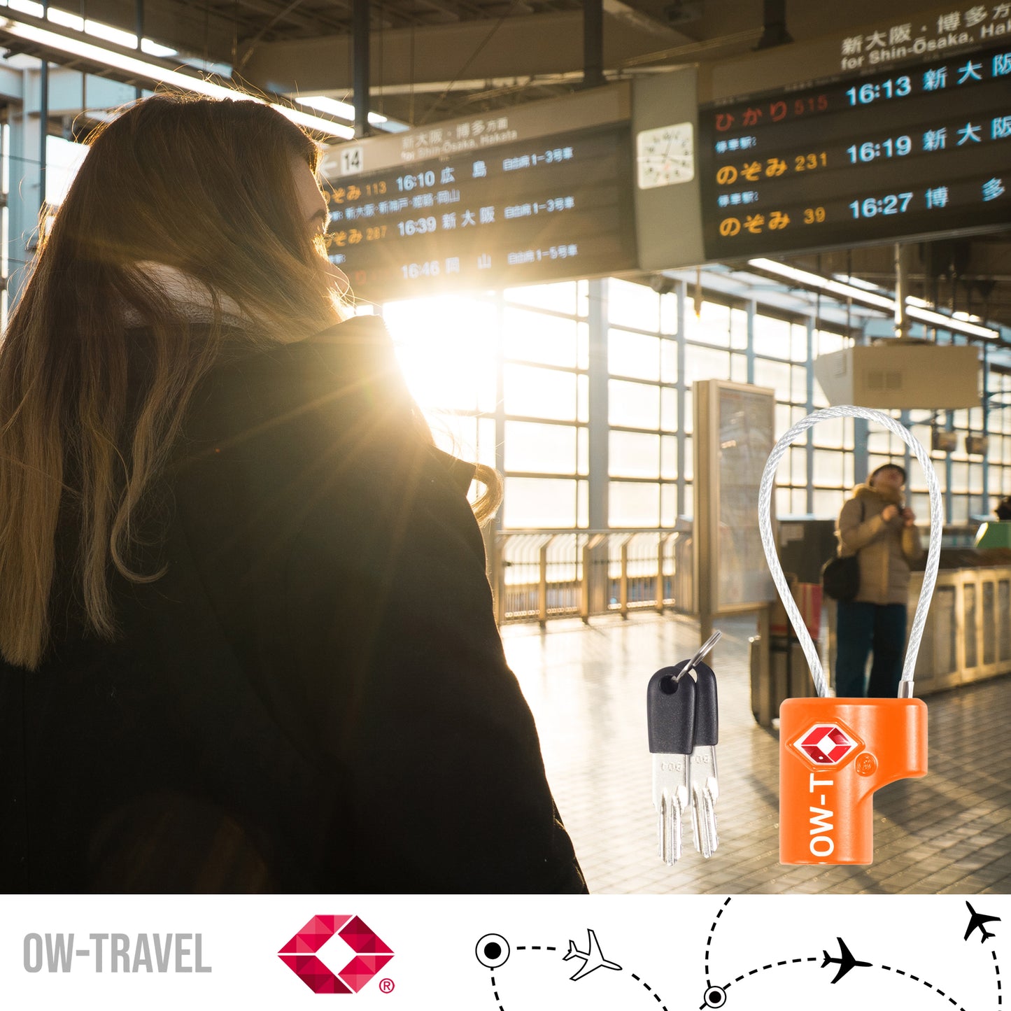 TSA luggage locks. Small orange key cable padlocks for suitcases