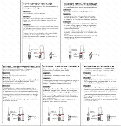 TSA luggage locks. Orange cable padlocks for suitcases lockers bags