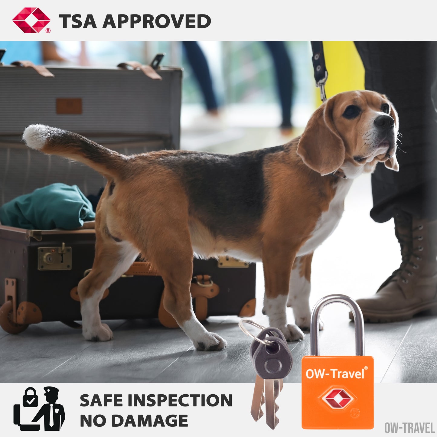TSA luggage locks. Mini orange key travel padlocks for suitcases bags