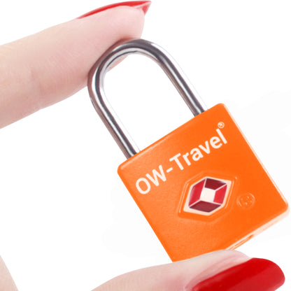 TSA luggage locks. Mini orange key travel padlocks for suitcases bags
