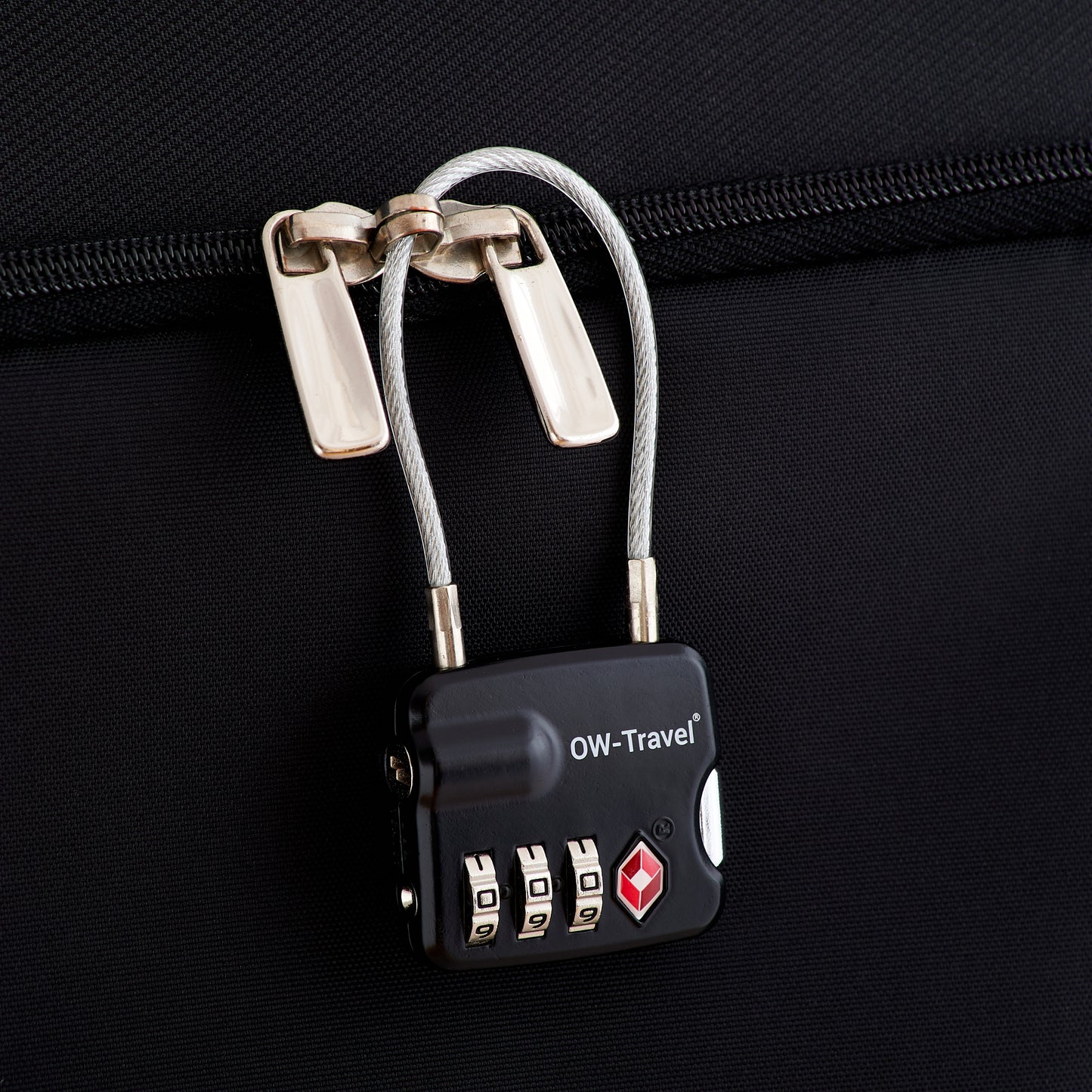TSA luggage locks. Black cable padlocks for suitcases gym lockers bags