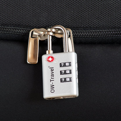 TSA luggage locks. Silver suitcase bag padlocks with inspection alert