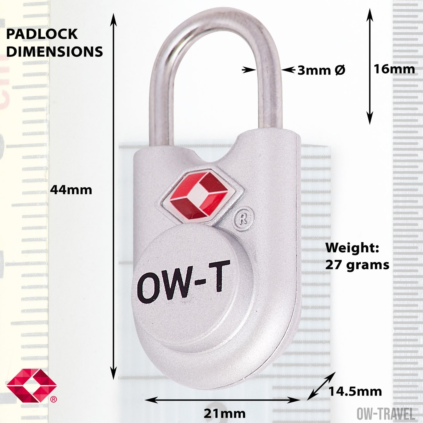 TSA luggage locks. Small silver key travel padlocks for suitcases bags lockers