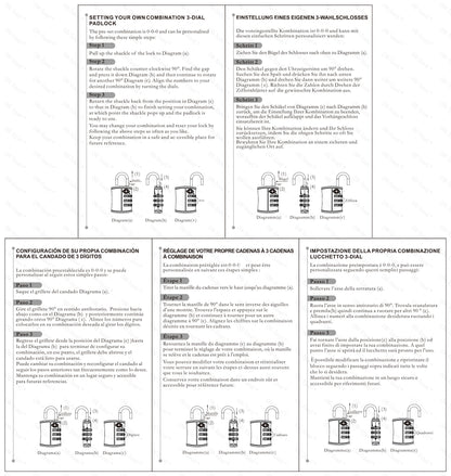 TSA luggage locks. Silver 3-dial padlocks for suitcases lockers bags
