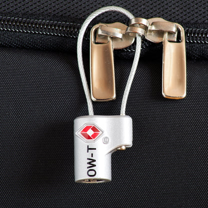 TSA luggage locks. Small silver key cable padlocks for suitcases