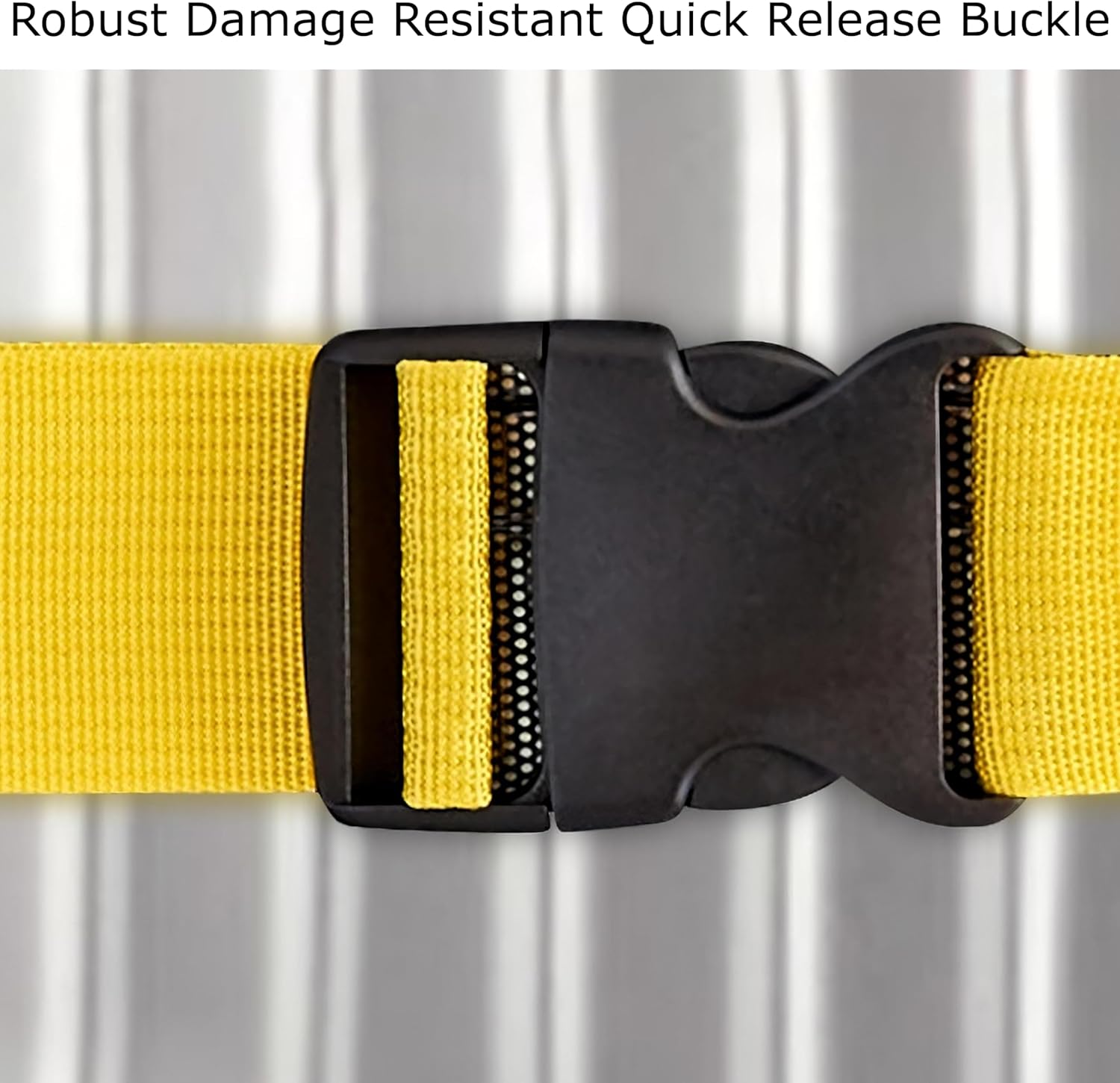 ✅ Heavy Duty Luggage Cross Strap Suitcase Belts - with Personalised Baggage Claim Identifier Address Label (Yellow) - One-Wear, OW-Travel