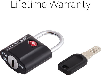 ✅ TSA Key Padlock - Heavy Duty Lock - Travel Sentry Approved for Suitcases, Luggage, Gym Lockers and Tool Boxes - One-Wear, OW-Travel