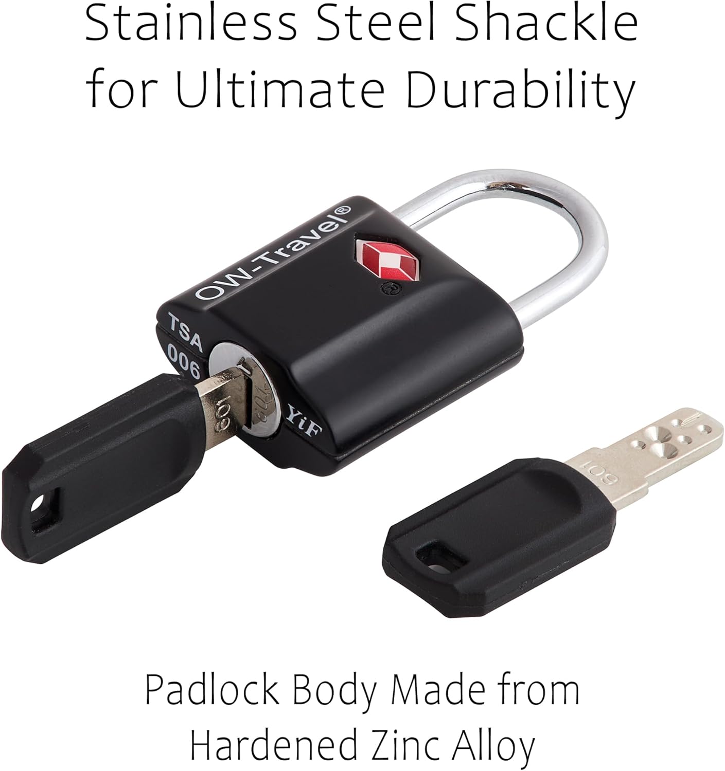 ✅ TSA Key Padlock - Heavy Duty Lock - Travel Sentry Approved for Suitcases, Luggage, Gym Lockers and Tool Boxes - One-Wear, OW-Travel