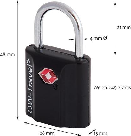 ✅ TSA Key Padlock - Heavy Duty Lock - Travel Sentry Approved for Suitcases, Luggage, Gym Lockers and Tool Boxes - One-Wear, OW-Travel