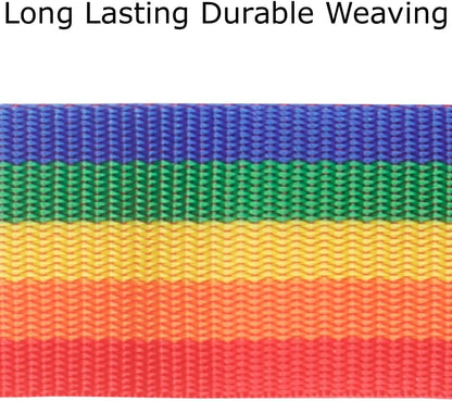 Heavy Duty Lockable Luggage Strap Suitcase Belts TSA - with Personalised Name Tag Identifier Address Label (Rainbow) - One-Wear, OW-Travel
