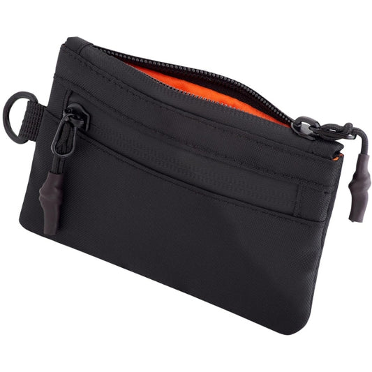 Black RFID Card Wallet Small Coin Compartment.