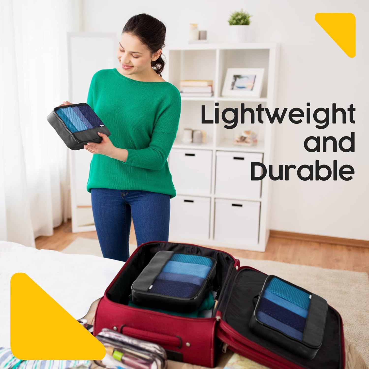 Space-Saving Go Anywhere Packing Cubes for Suitcases - Lightweight Storage Organisers for all types of Luggage - One-Wear, OW-Travel