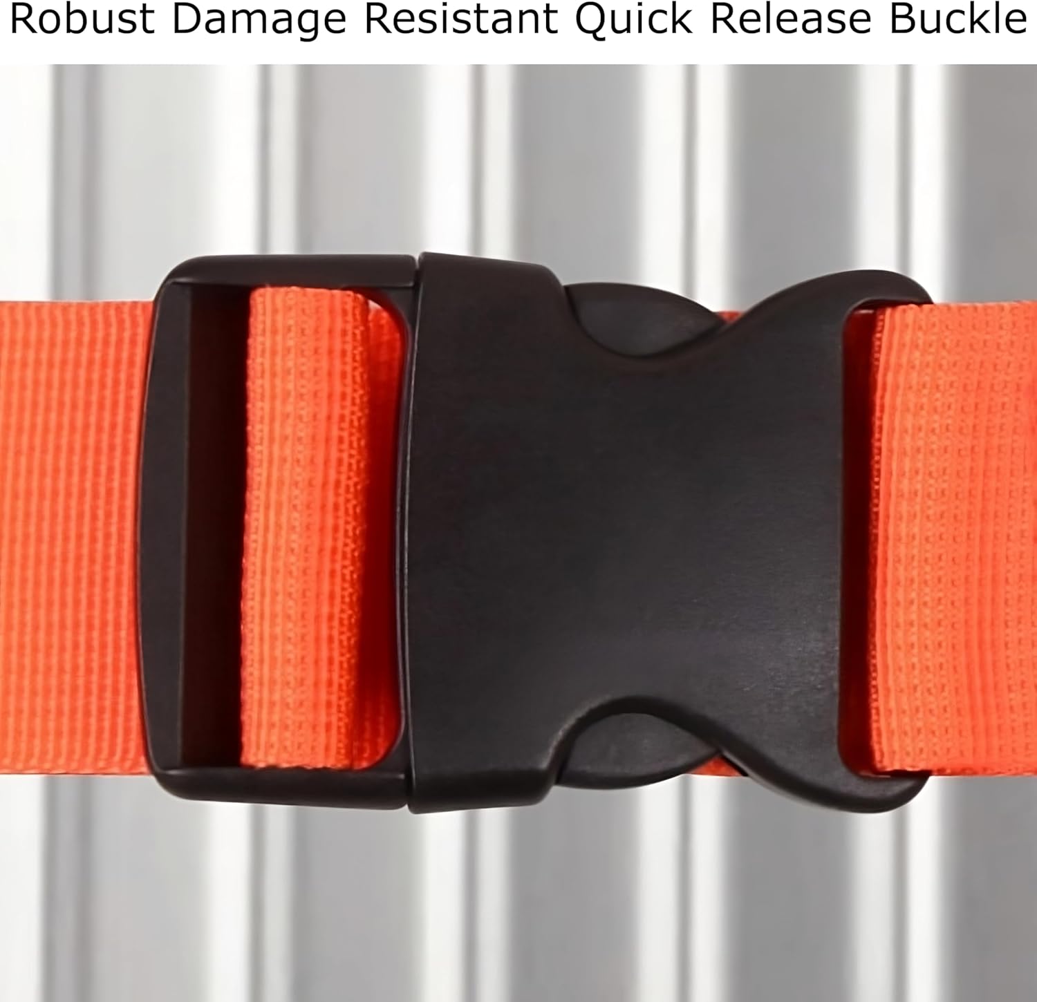 ✅ Heavy Duty Luggage Cross Strap Suitcase Belts - with Personalised Baggage Claim Identifier Address Label (Bright Orange) - One-Wear, OW-Travel