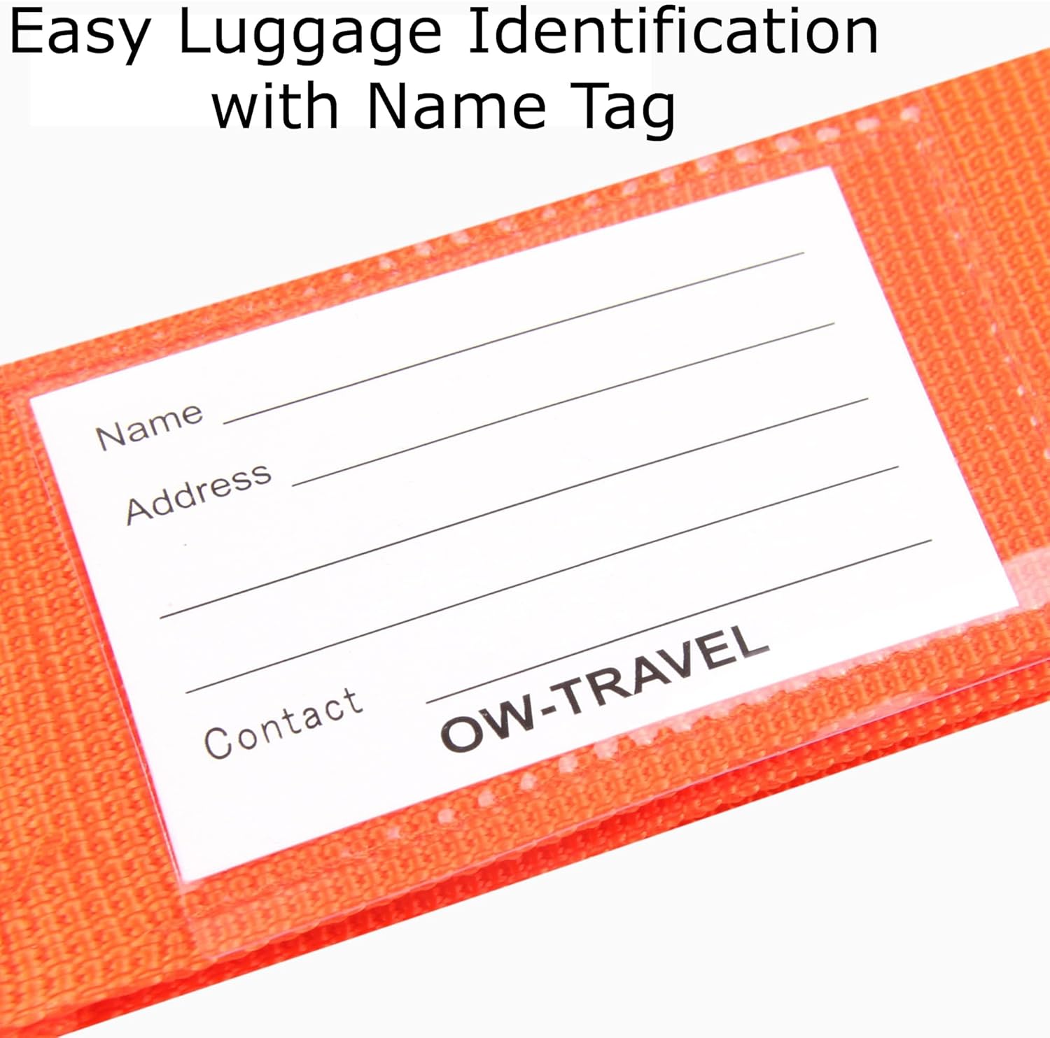 ✅ Heavy Duty Luggage Cross Strap Suitcase Belts - with Personalised Baggage Claim Identifier Address Label (Bright Orange) - One-Wear, OW-Travel