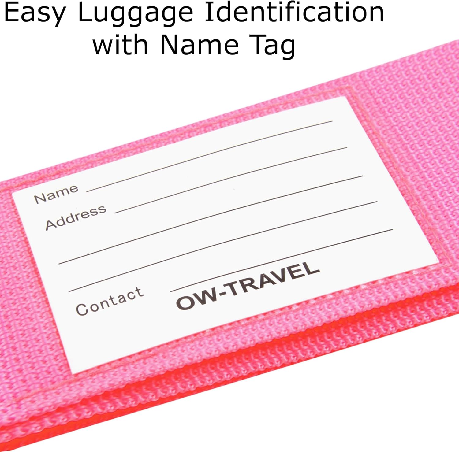 ✅ Heavy Duty Luggage  Strap Suitcase Belts - with Personalised Baggage Claim Identifier Address Label (Pink + Green) - One-Wear, OW-Travel