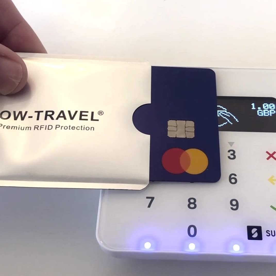 ✅ TÜV APPROVED RFID & NFC Blocking Credit Card Wallet+ Passport Protector Sleeves - Identity Theft Protection for Contactless Cards - One-Wear, OW-Travel