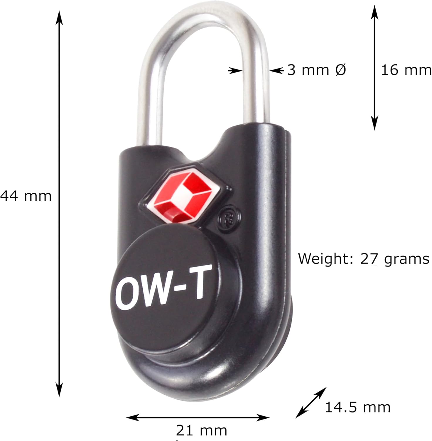 ✅ TSA Key Padlock - Heavy Duty Lock - Travel Sentry Approved for Suitcases, Luggage, Gym Lockers and Tool Boxes - One-Wear, OW-Travel