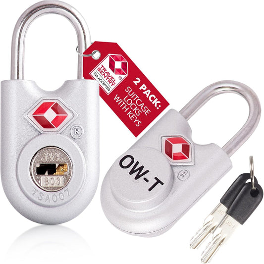 ✅ TSA Key Padlock - Heavy Duty Lock - Travel Sentry Approved for Suitcases, Luggage, Gym Lockers and Tool Boxes - One-Wear, OW-Travel
