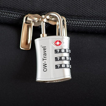 ✅ 3 Dial TSA Combination Padlock - Travel Sentry Approved Heavy Duty Number Lock for Suitcases, Luggage, Gym Lockers and Tool Boxes - One-Wear, OW-Travel