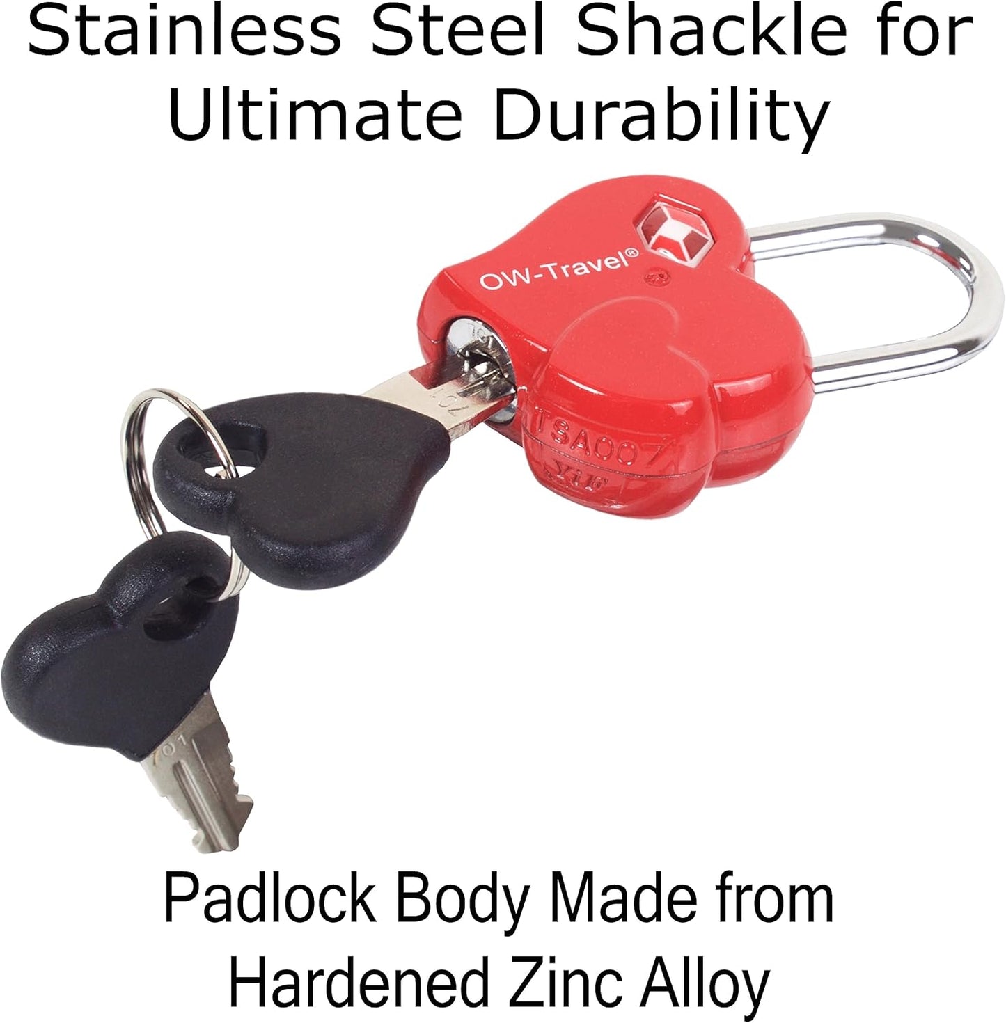 ✅ TSA Key Padlock - Heavy Duty Lock - Travel Sentry Approved for Suitcases, Luggage, Gym Lockers and Tool Boxes - One-Wear, OW-Travel