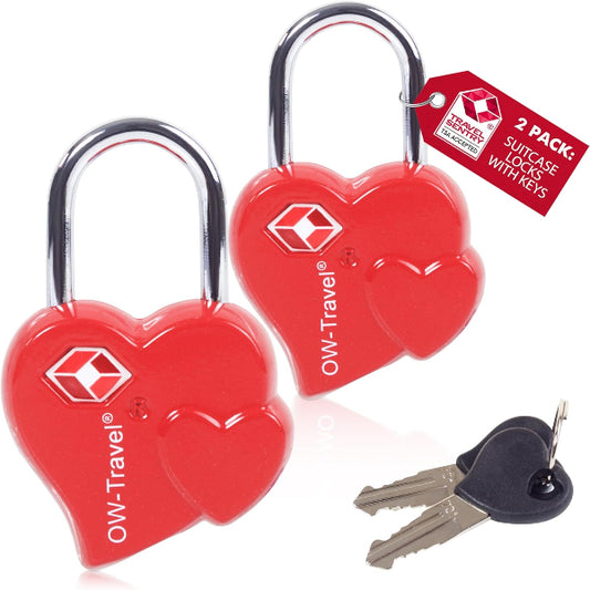 ✅ TSA Key Padlock - Heavy Duty Lock - Travel Sentry Approved for Suitcases, Luggage, Gym Lockers and Tool Boxes - One-Wear, OW-Travel