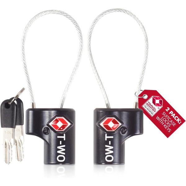 ✅ TSA Key Cable Padlock - Heavy Duty Travel Sentry Approved Lock for Suitcases, Luggage, Gym Lockers and Tool Boxes - One-Wear, OW-Travel