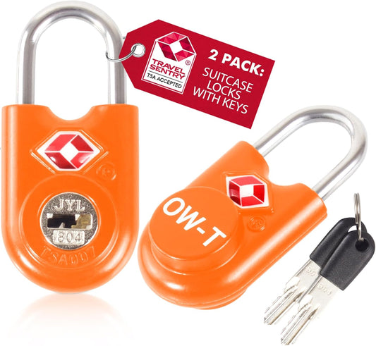 ✅ TSA Key Padlock - Heavy Duty Lock - Travel Sentry Approved for Suitcases, Luggage, Gym Lockers and Tool Boxes - One-Wear, OW-Travel